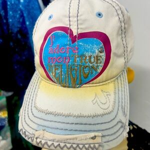 True Religion J’adore Unisex hat adjustable OSFA distressed most wanted!